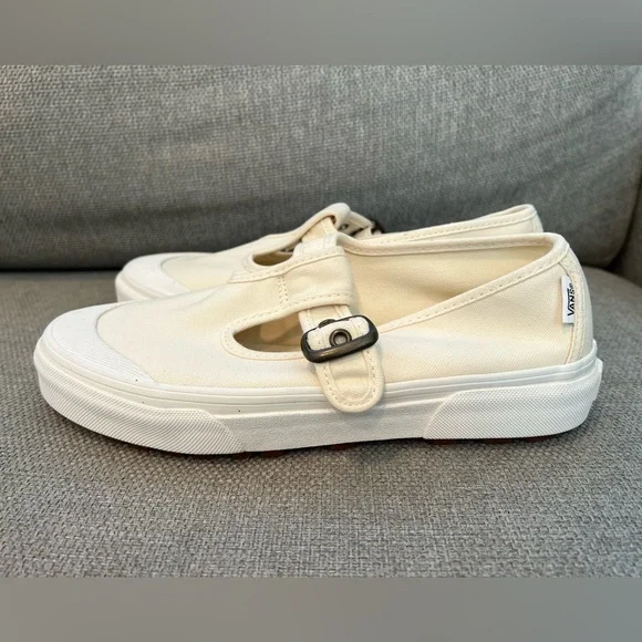 NWOB Vans Style 93 Mary Jane Cream Canvas Buckle Slip-On Sneakers Size 7.5 - Picture 5 of 12